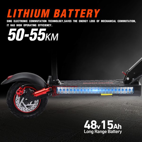 Electric Scooter Adults, 800W Motor, 48V 15AH Battery, 10" Off Road vacuum tyre,Foldable