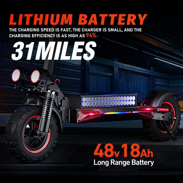 J30MAX Electric Scooter for Adults, 48V20AH Lithium Battery, Up to 55KM/H,  Dual Disc Brakes, 13" Off-Road vacuum tyre , Double Suspension
