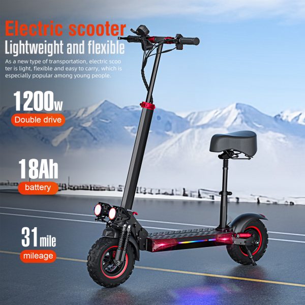 J30MAX Electric Scooter for Adults, 48V20AH Lithium Battery, Up to 55KM/H,  Dual Disc Brakes, 13" Off-Road vacuum tyre , Double Suspension