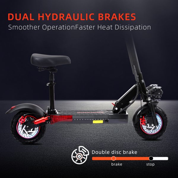 Electric Scooter Adults, 800W Motor, 48V 15AH Battery, 10" Off Road vacuum tyre,Foldable