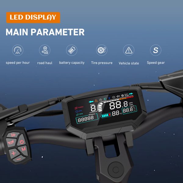 6000W Motor Electric Scooter for Adults, 60V30AH Battery, Up to 80KM/H,  Dual Disc Hydraulic Brakes,  11" Off Road pneumatic tires , Double Suspension